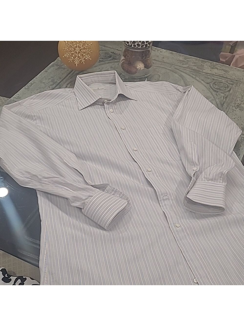 ERMENEGILDO ZEGNA MEN'S DRESS SHIRT  42 16.5